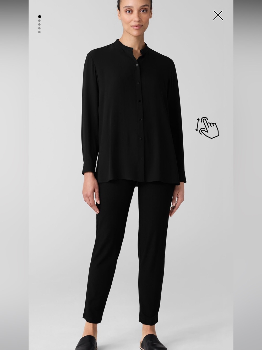 Eileen Fisher Washable Stretch Crepe Slim Pants Size XS in Black